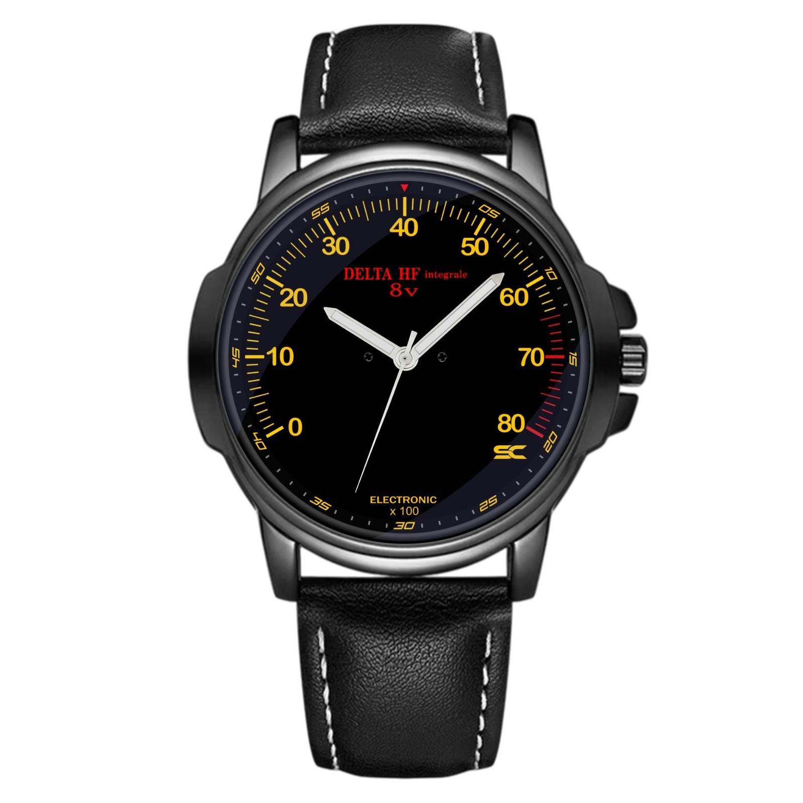 Delta 8V Fan Art HF Lancia Turbo Sports Gadget Wrist Watch with Tachometer