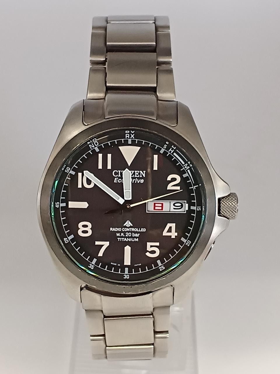 CITIZEN Promaster H100-S074304 Solar Radio Analog Men Watch Titanium