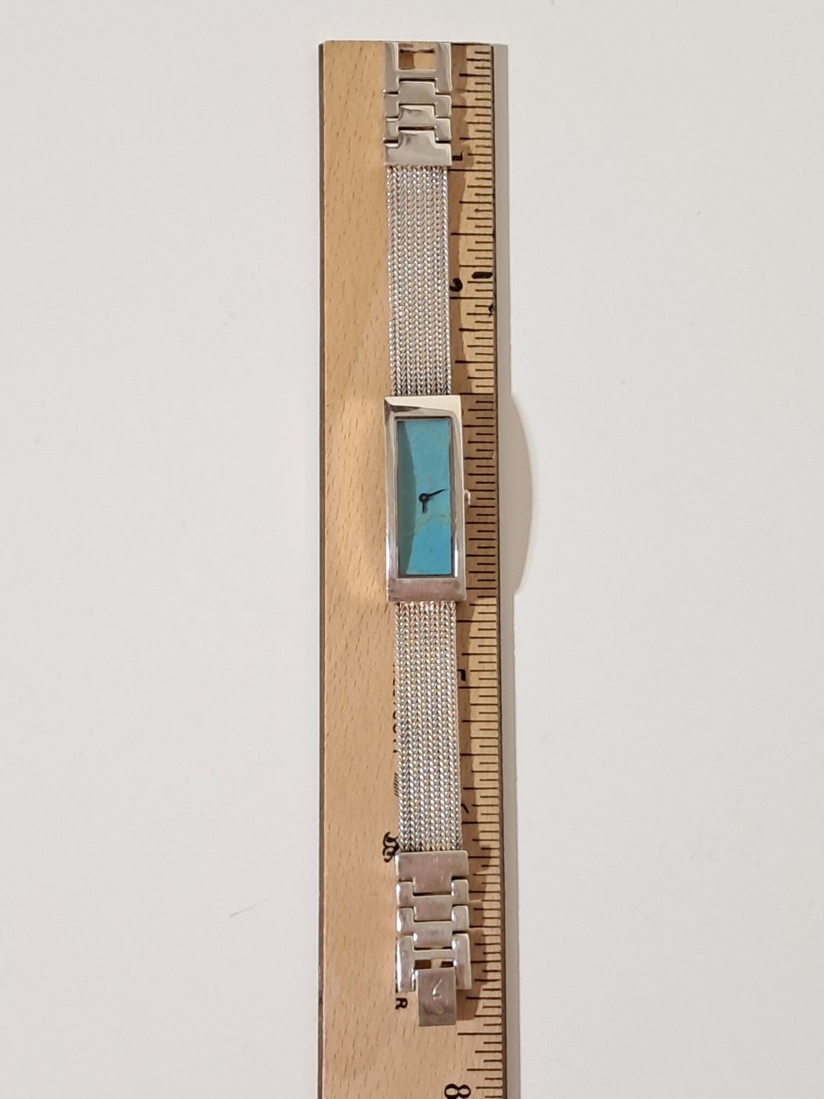 ECCLISSI Sterling Silver Bracelet Watch with Turquoise Face