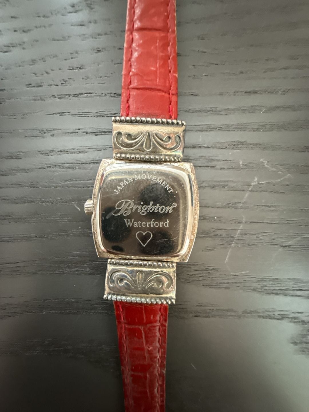 Brighton Waterford Reversible Women’s Watch with Black and Red Leather Band