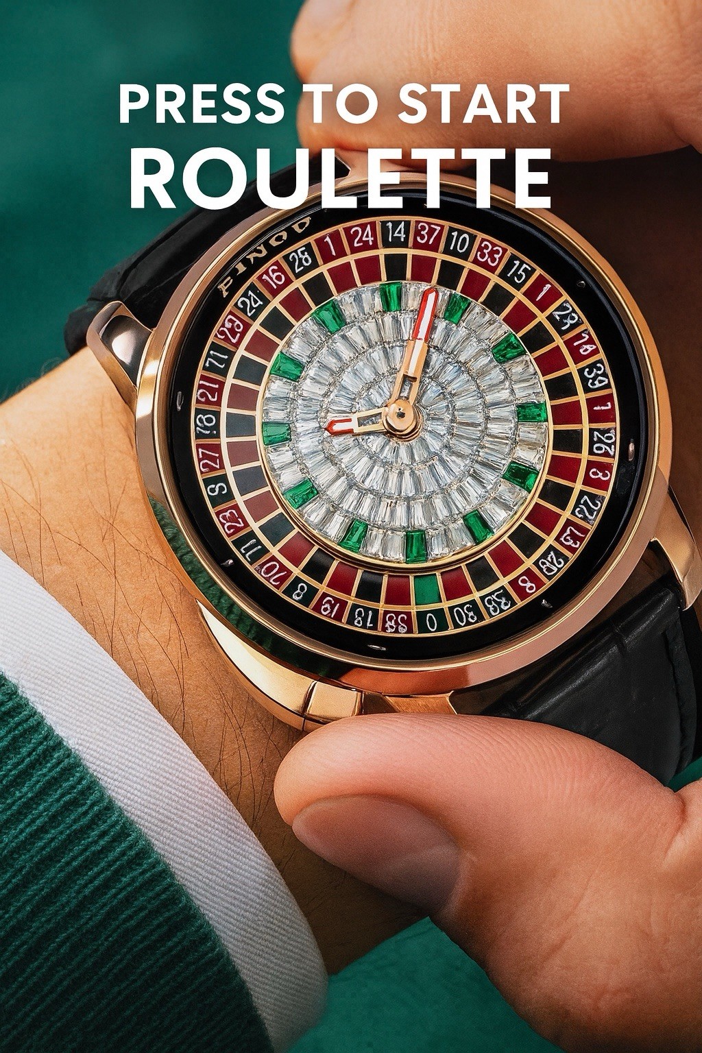 PINDU Luxury Men’s Automatic Watch 5ATM Casino Tourbillon Rotating Roulette