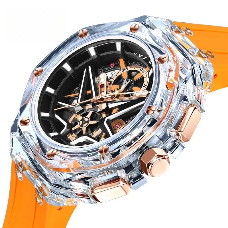 Men’s Quartz Watch Rubber Strap Waterproof Luminous Date Sport Male Wristwatch