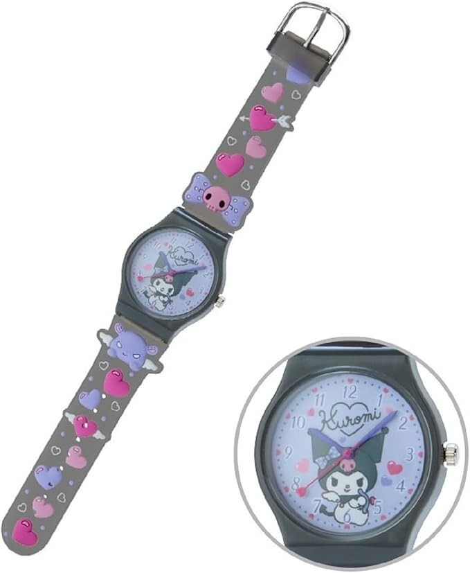 Sanrio Character Wristwatch, Chronograph, Multi-Color Quartz, Kuromi, 181056