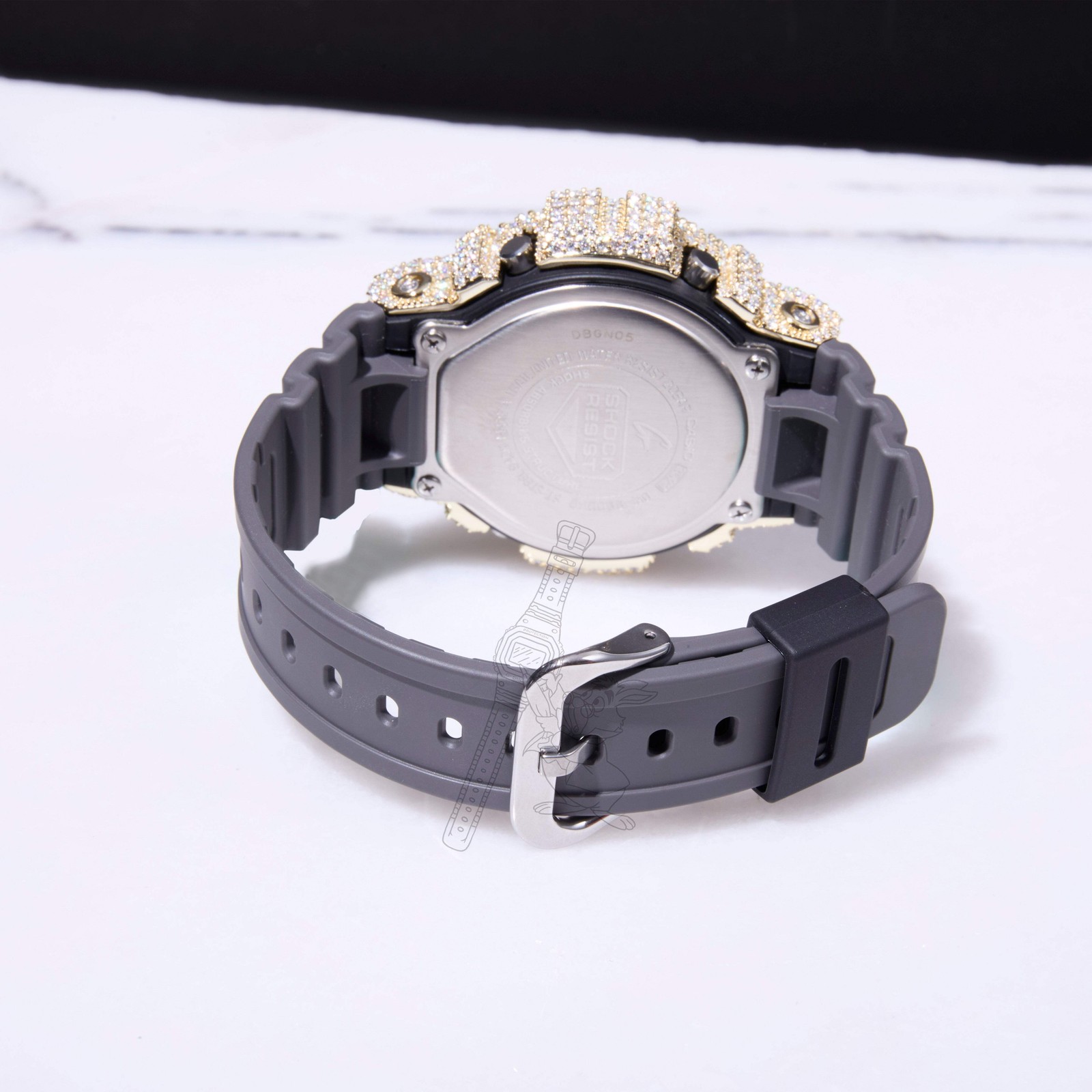 Casio G-Shock DW6900 White Iced Out Moissanite Mod D Color VVS Men’s Watch