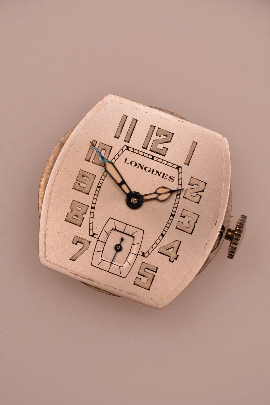 Vintage LONGINES Tonneau “Barrel” Shape Silver Case 1900’s Military Manual Watch