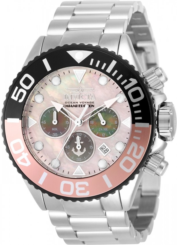 Invicta Ocean Voyage Men’s Quartz Watch 52mm Stainless Steel, Miami (48603) NIB