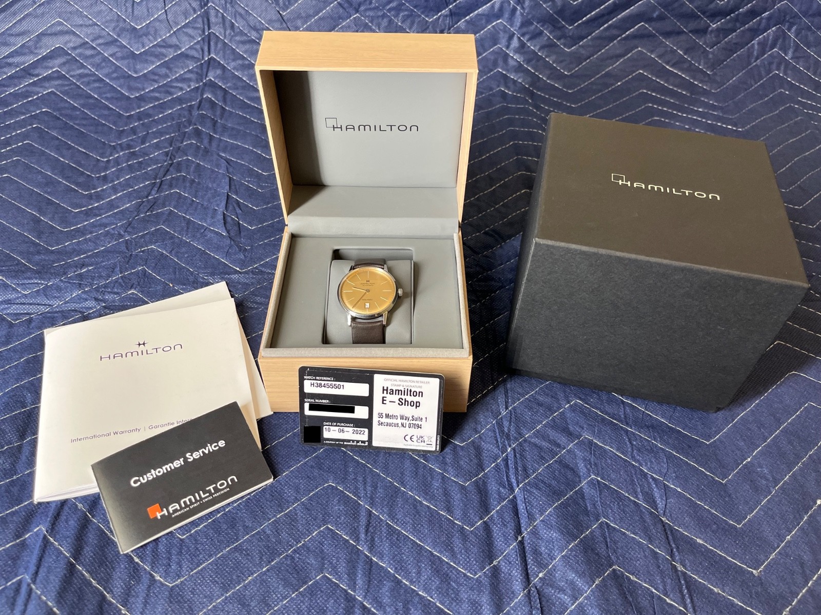 Hamilton Intra-Matic Automatic Champagne Dial 38mm Brown Leather – Complete Set