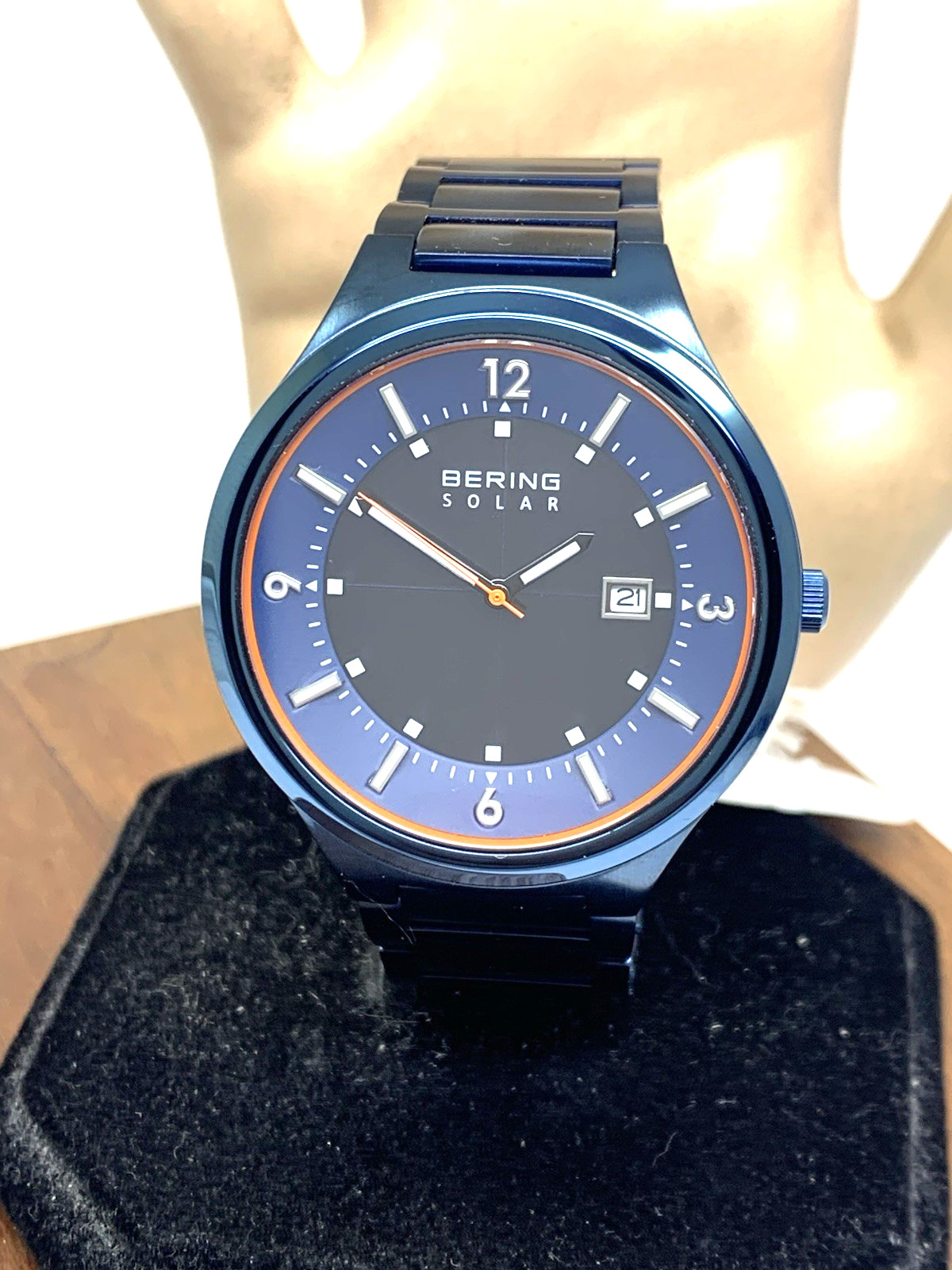 Bering Men’s Watch 14442-797 Solar Blue Dial Date Stainless Steel 42mm