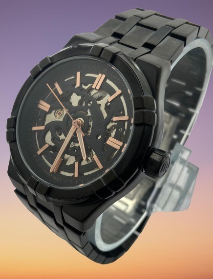 Rare Look All Black Maurice Lacroix Aikon Skeleton Automatic Men’s Working Watch