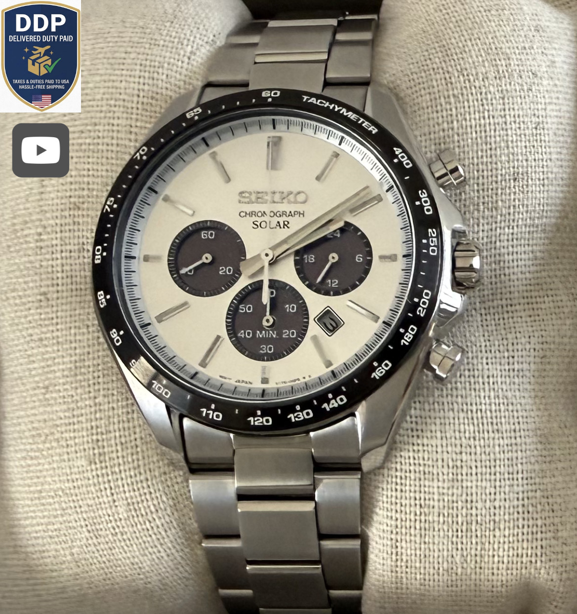 [UNUSED w/Box] SEIKO Selection SBPY165 V175-0FA0 Solar Panda Men’s Watch 20cm