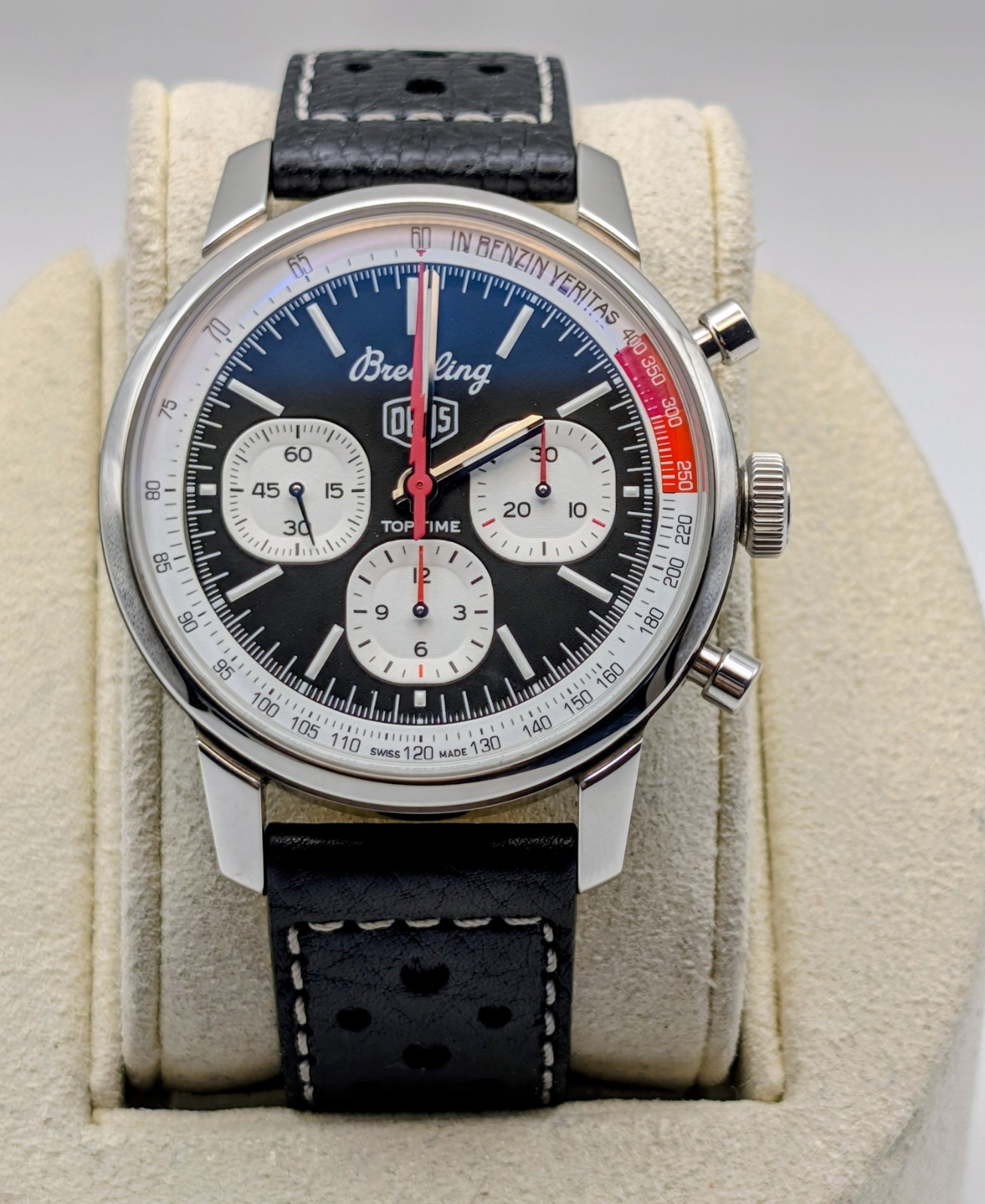 Breitling Top Time B01 Deus Steel Auto 41mm Black Dial Watch AB01765A1B1X1
