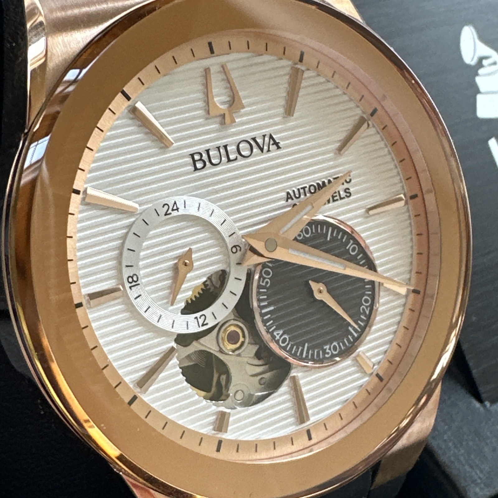 Bulova Men’s Millennia Automatic Black Silicone Latin Grammy Watch 38MM 97A186
