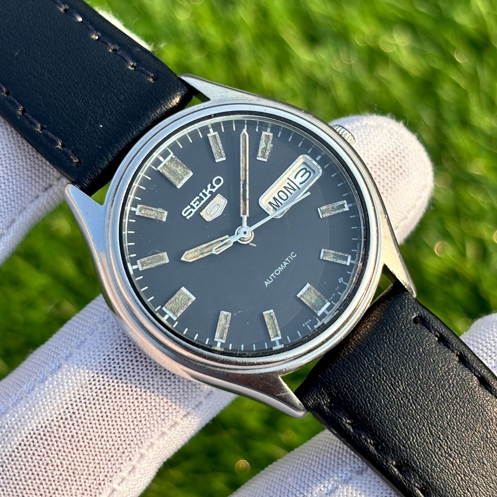 Vintage Seiko 5 Matte Black Dial Automatic Japan Made Men’s Watch 6309-7320