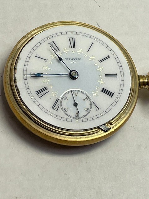 Vintage Elgin Pocket Watch 18S Open Face SWLS Running, see video.