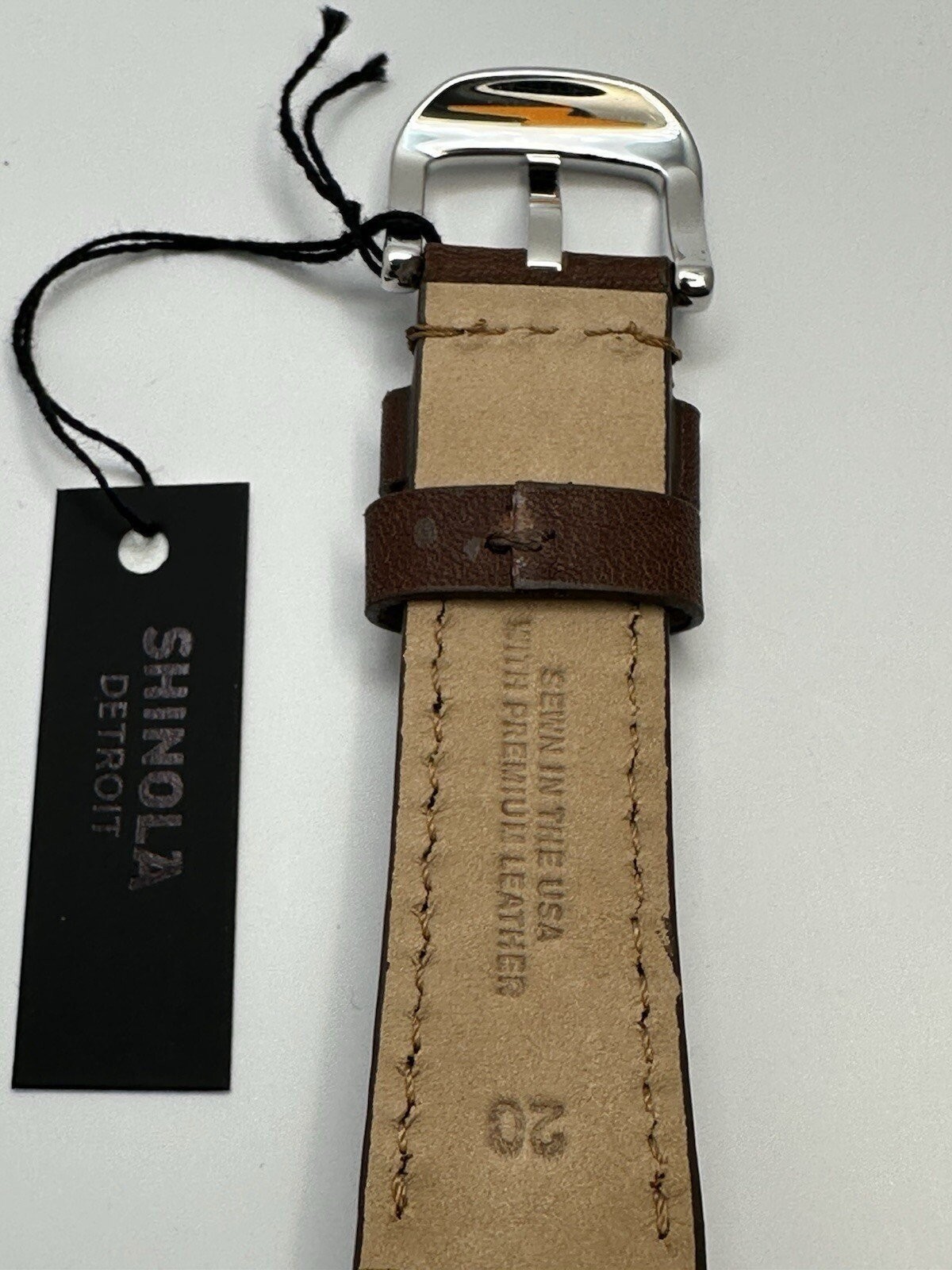 Shinola The Runwell Dark Blue Dial Brown Leather Strap Watch 41mm S0120224035