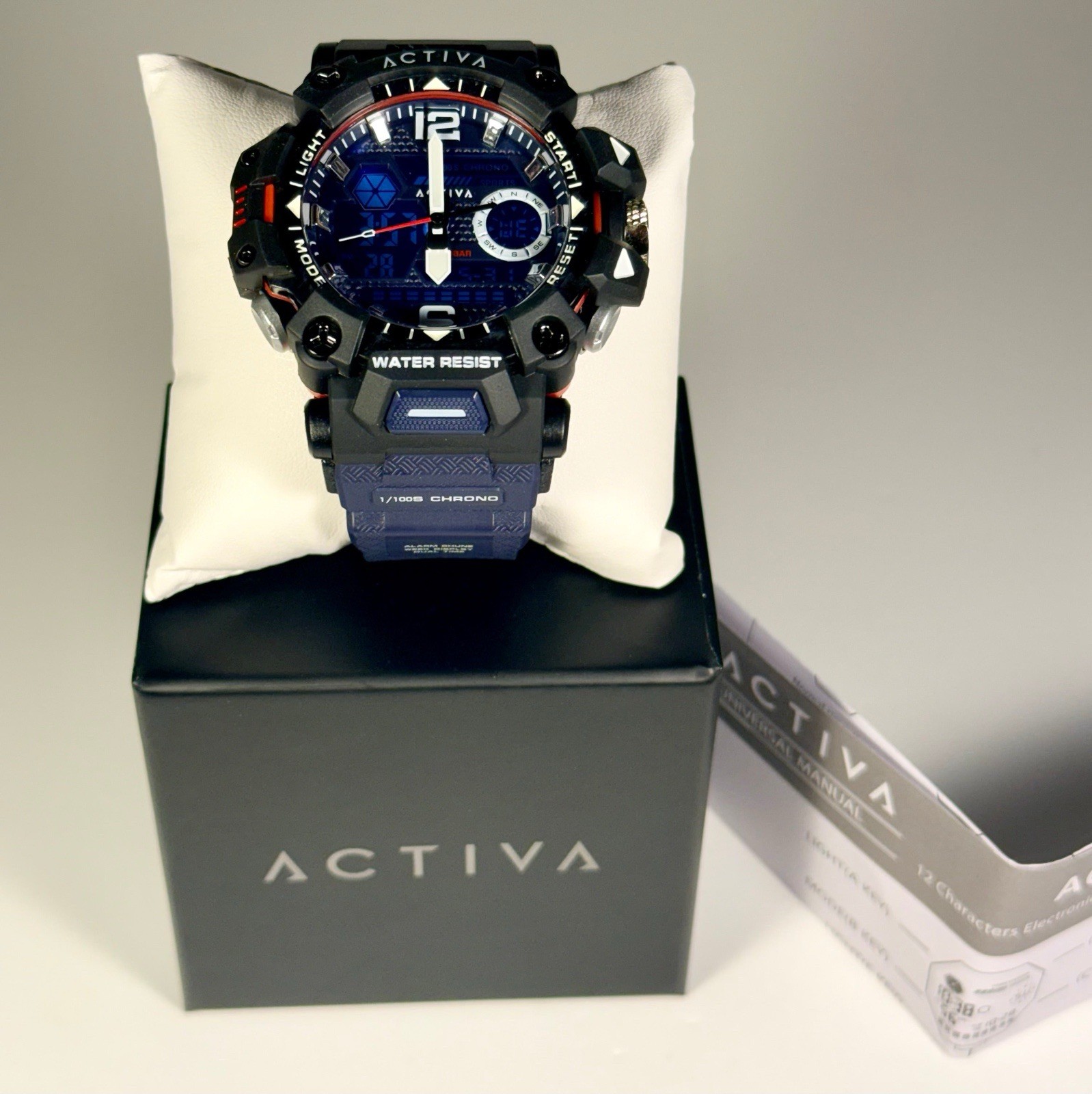 ACW8072-005 Activa X Tenon Mens Digital Black Dial Poly Strap Sport Watch 48mm