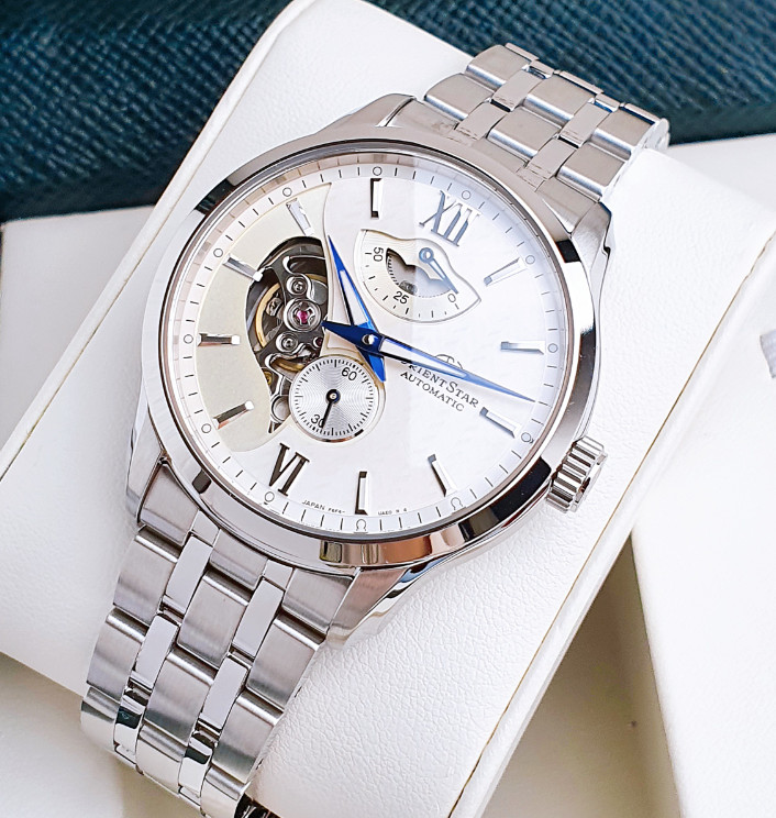 Orient Star Automatic Silver Dial Men’s Watch Power Reserve RK-AV0B01S