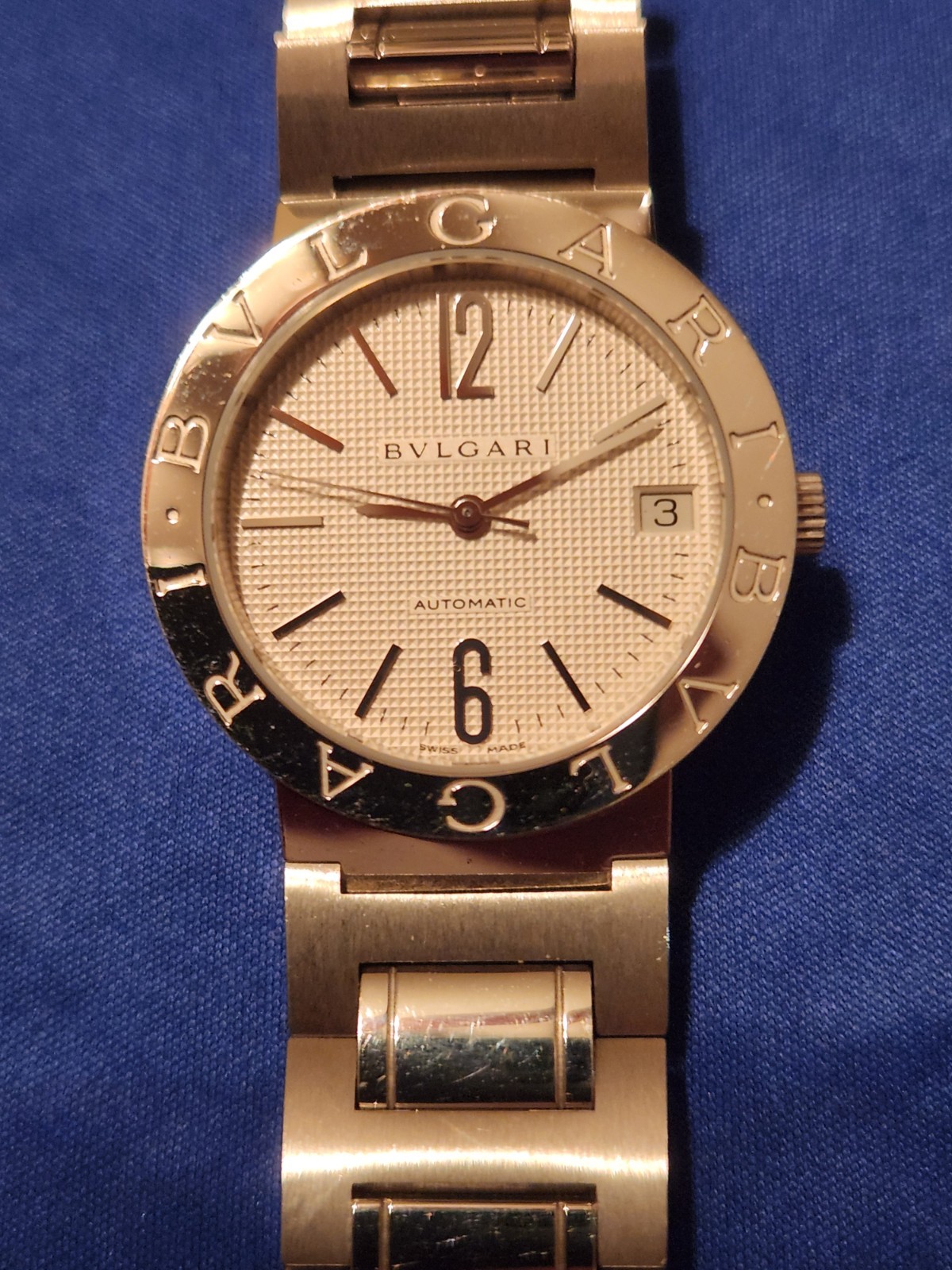 Bvlgari Bvlgari 33mm Automatic White Guilloché Dial SS Bracelet Swiss Made Watch