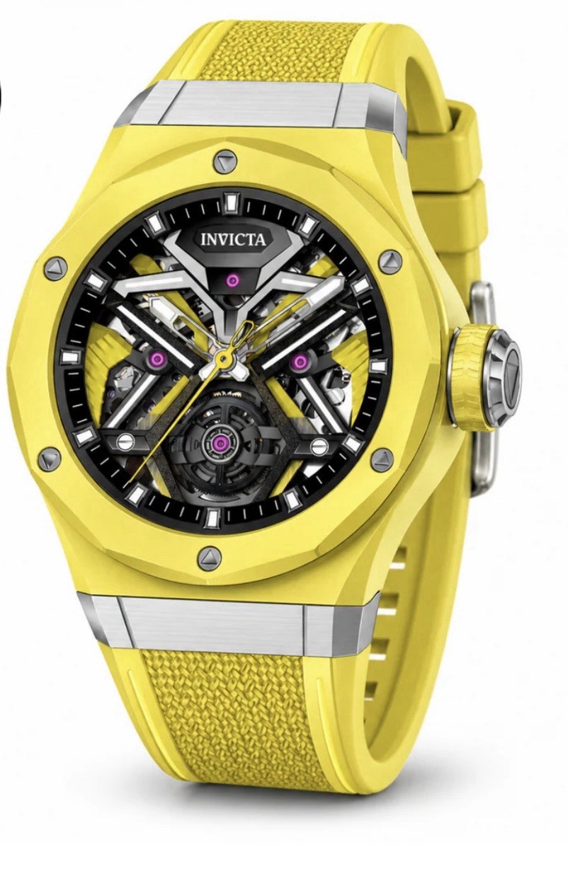 Invicta Celestial Orbitha Men’s Automatic Skeleton Watch 45mm Yellow