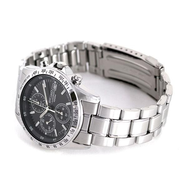 SEIKO Chronograph SND367PC Black Silver Men’s Watch from Japan in BOX new