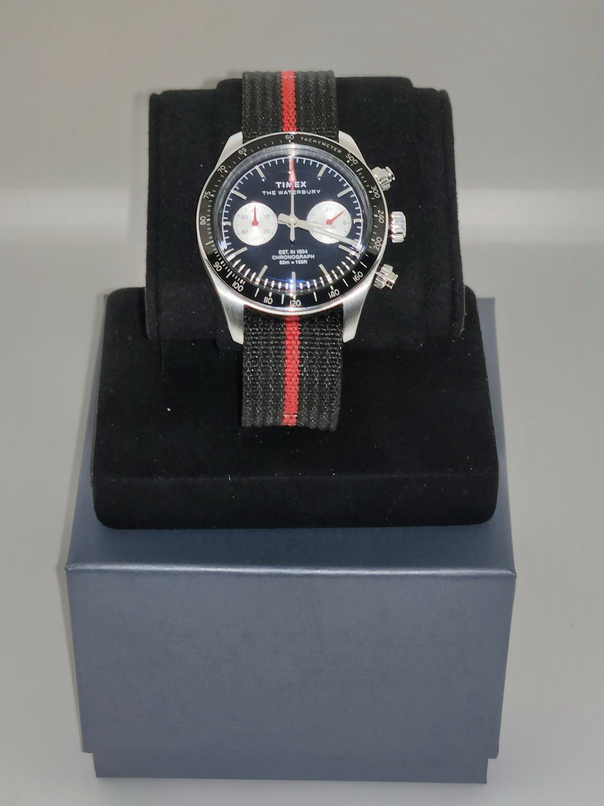 Timex Waterbury Heritage Chronograph Black And Red NATO Strap