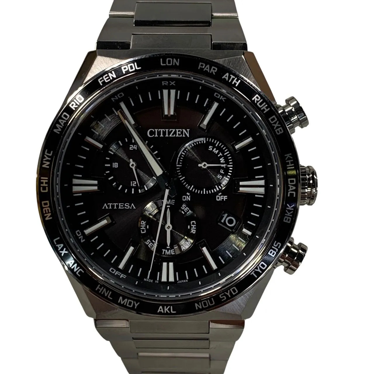 ♪2825 CITIZEN Men’s Attesa Act Line Eco-Drive Radio-Controlled Chronograph