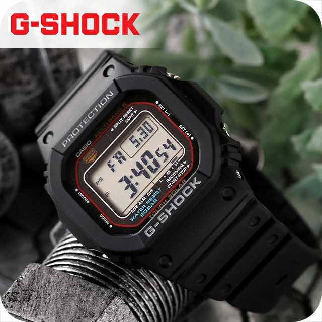 G Shock G SHOCK 5600 Series Radio Solar GW M5610U 1ER Black Black CASIO Men’s Wa