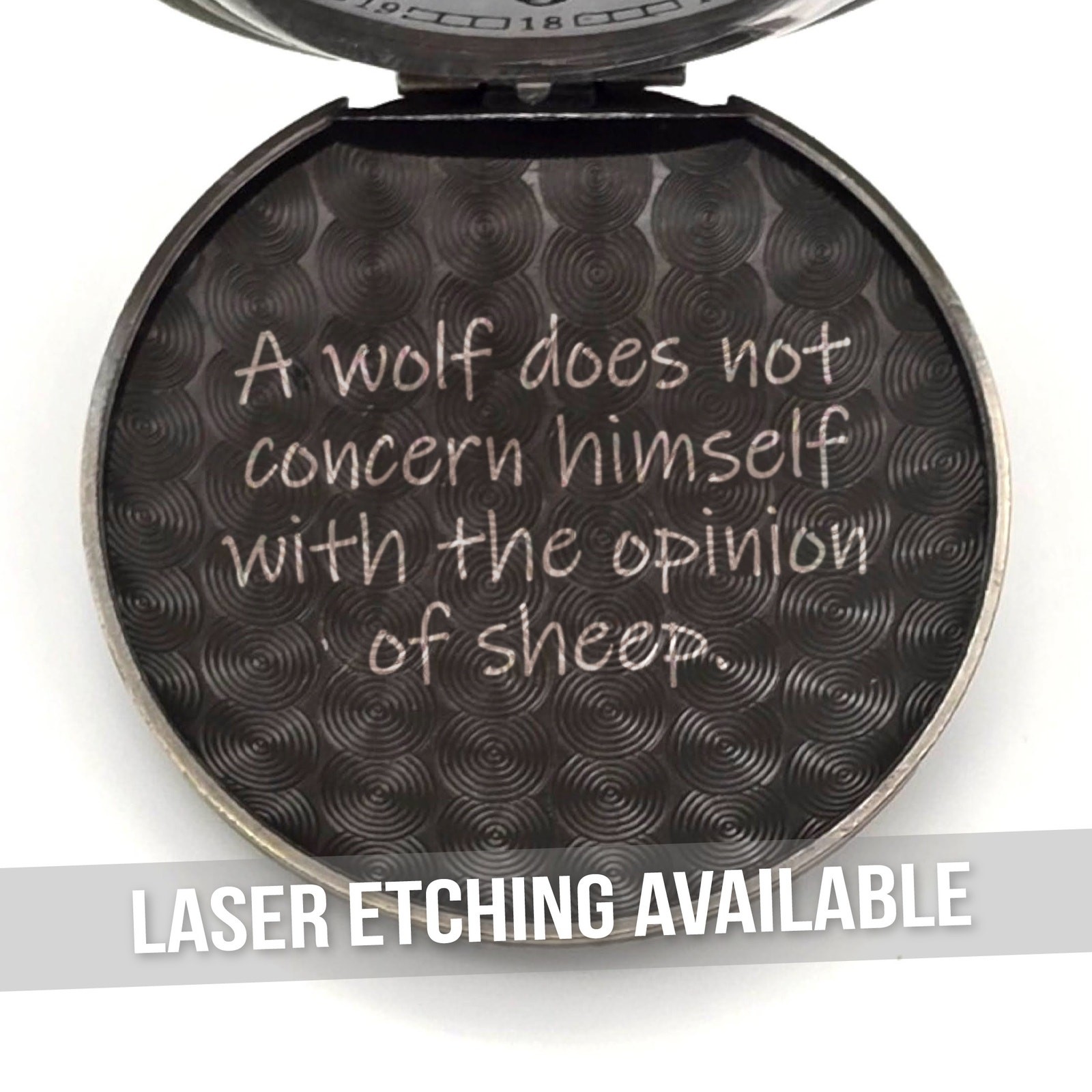Lone Wolf Pocket Watch – Personalized Rustic Bronze Strength Outdoors Gift
