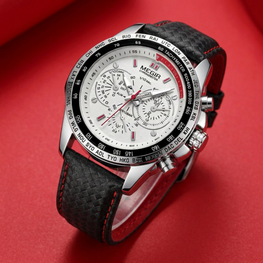 Men’s Luxury Sport Watch Waterproof Durable Stainless Steel Analog White Dial