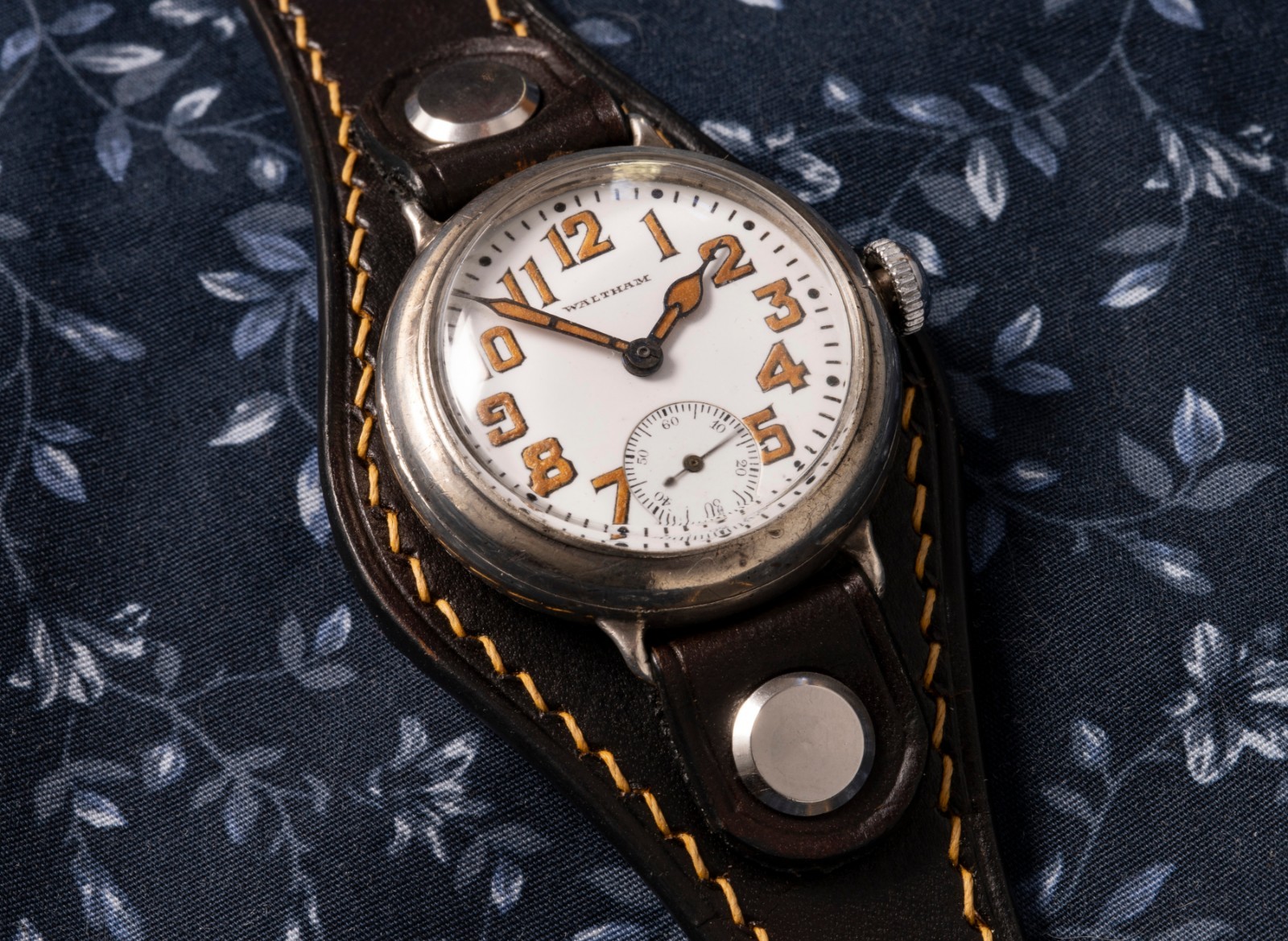 1916 Waltham WW1 Trench Watch – Sterling – J. Depollier – Enamel Dial – Running
