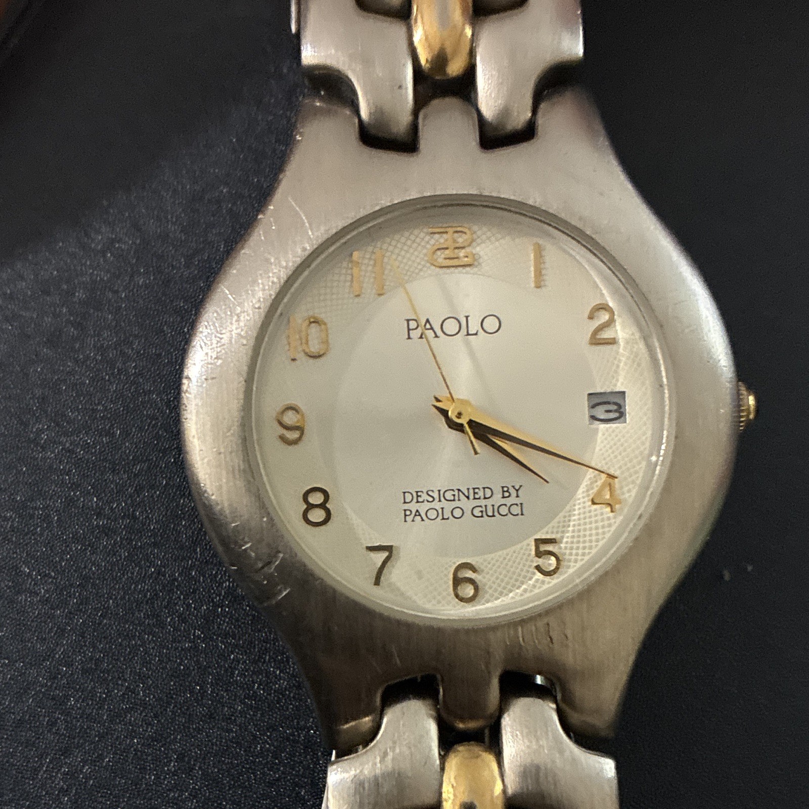 Paolo Gucci Women’s Quartz Analog Dress Watch Date White Dial Two-Tone SS