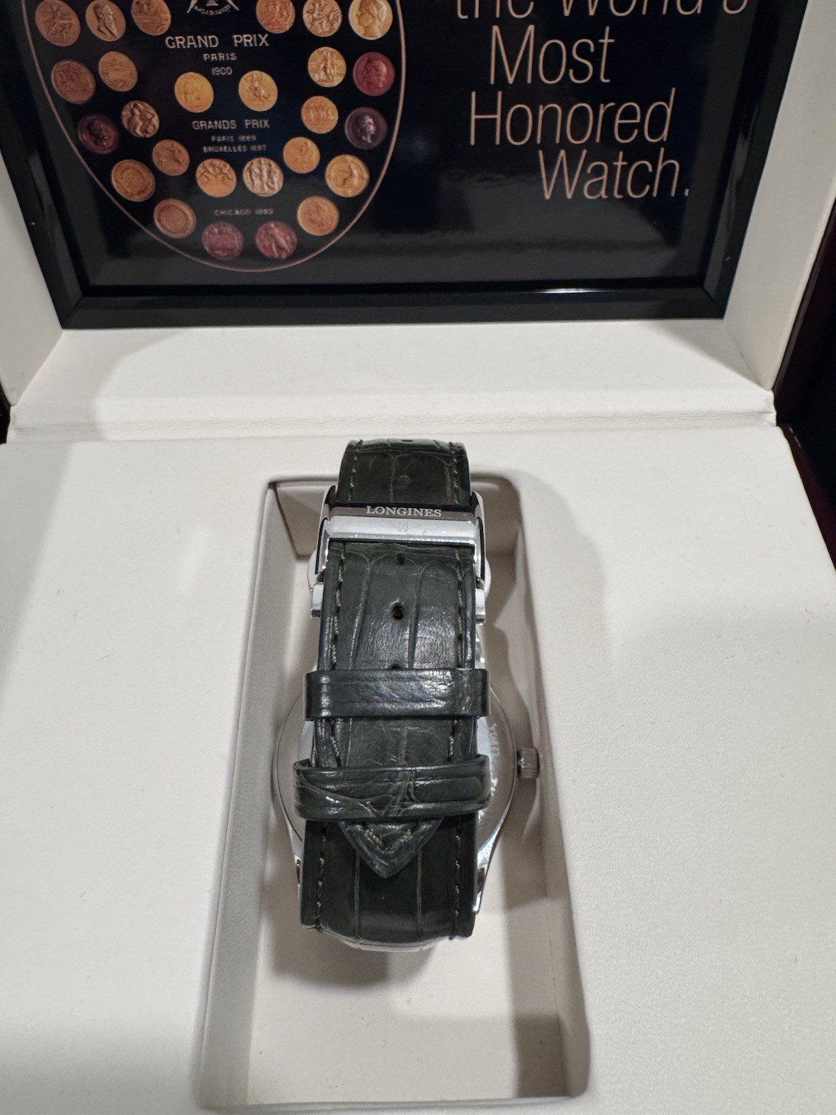 Longines Master Collection Automatic 42mm Green Dial Leather Strap Box Tags