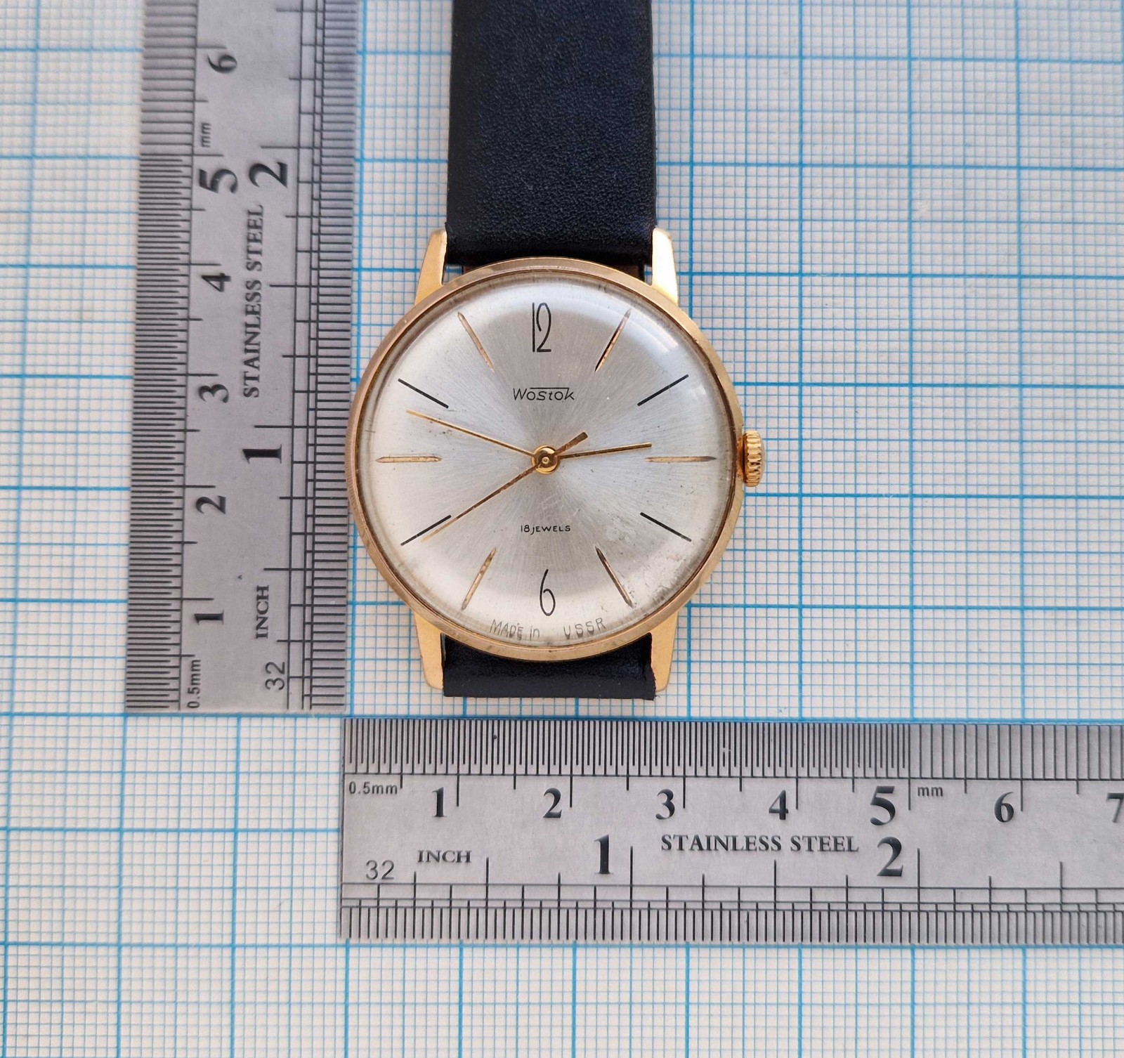 RARE Vintage Soviet mechanical watch Vostok MIR 2209. Gold-Plated 18 Jewels USSR