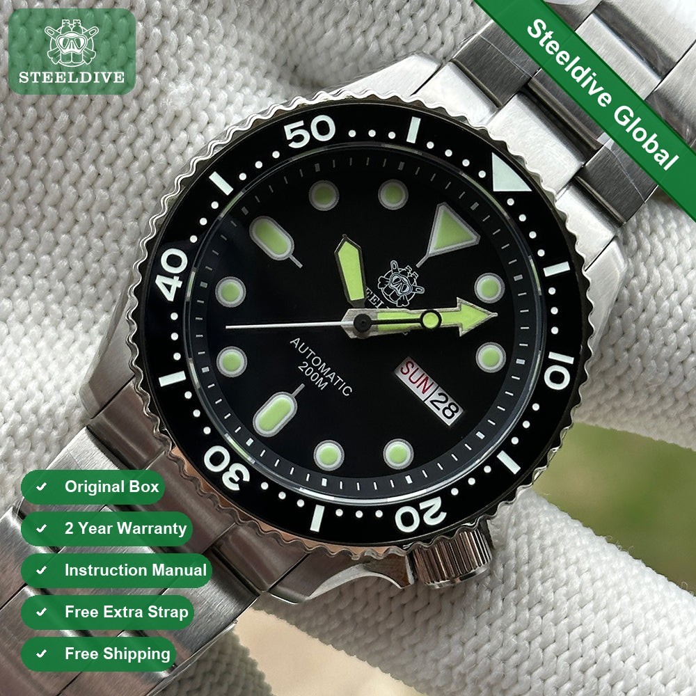 STEELDIVE SD1973W Mens 41.2mm 200M Automatic Dive Watch NH36 Sapphire Steel