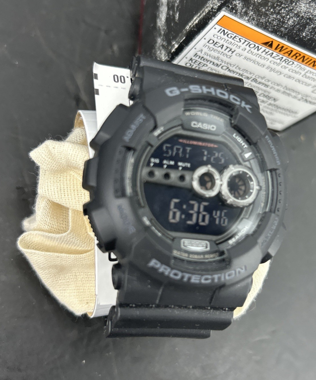 Casio Men’s Watch G-Shock X-large G World Timer Round Black Resin Strap GD100-1B