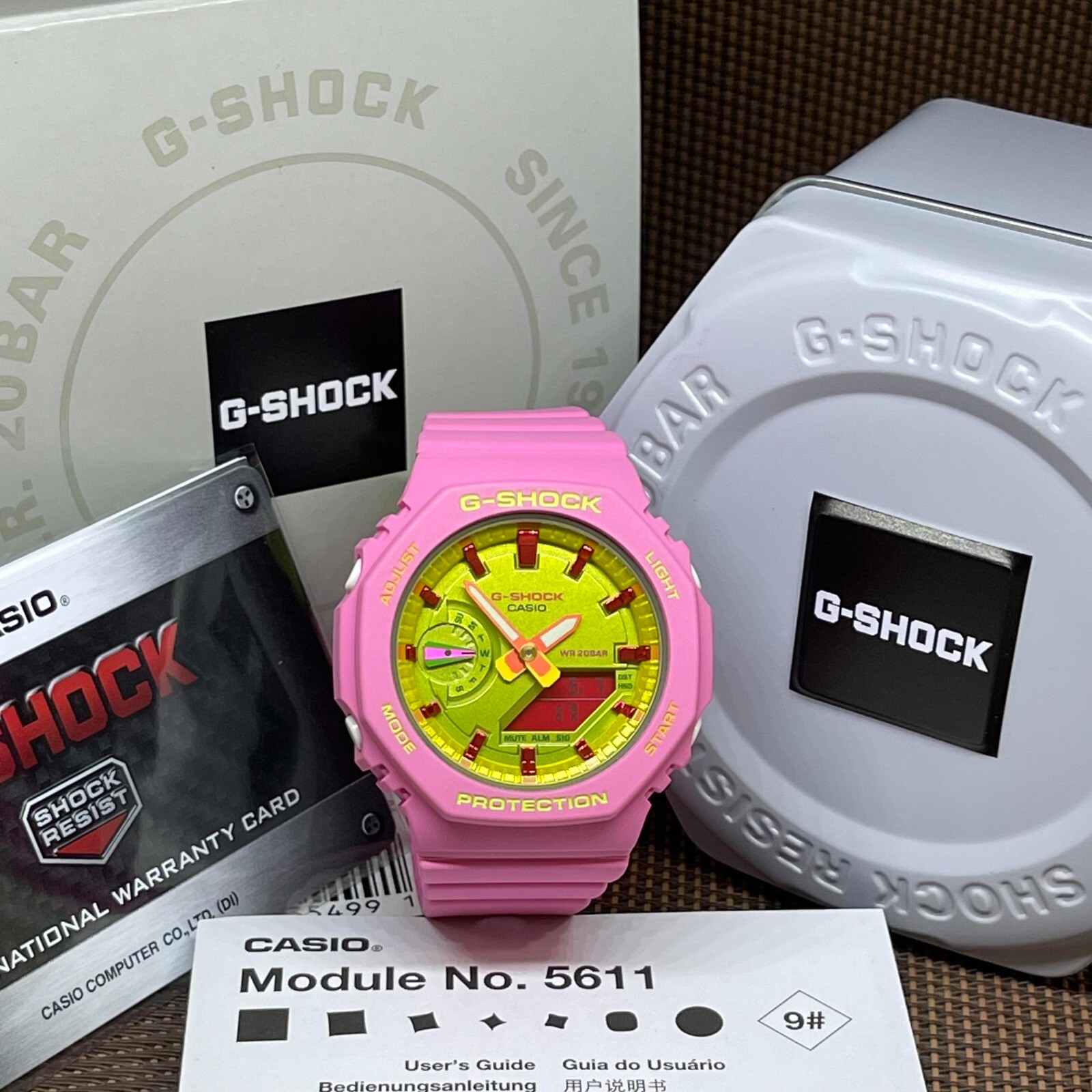 Casio G-Shock GMA-S2100BS-4A Vibrant Pink Color Octagon Ladies Fashion Watch