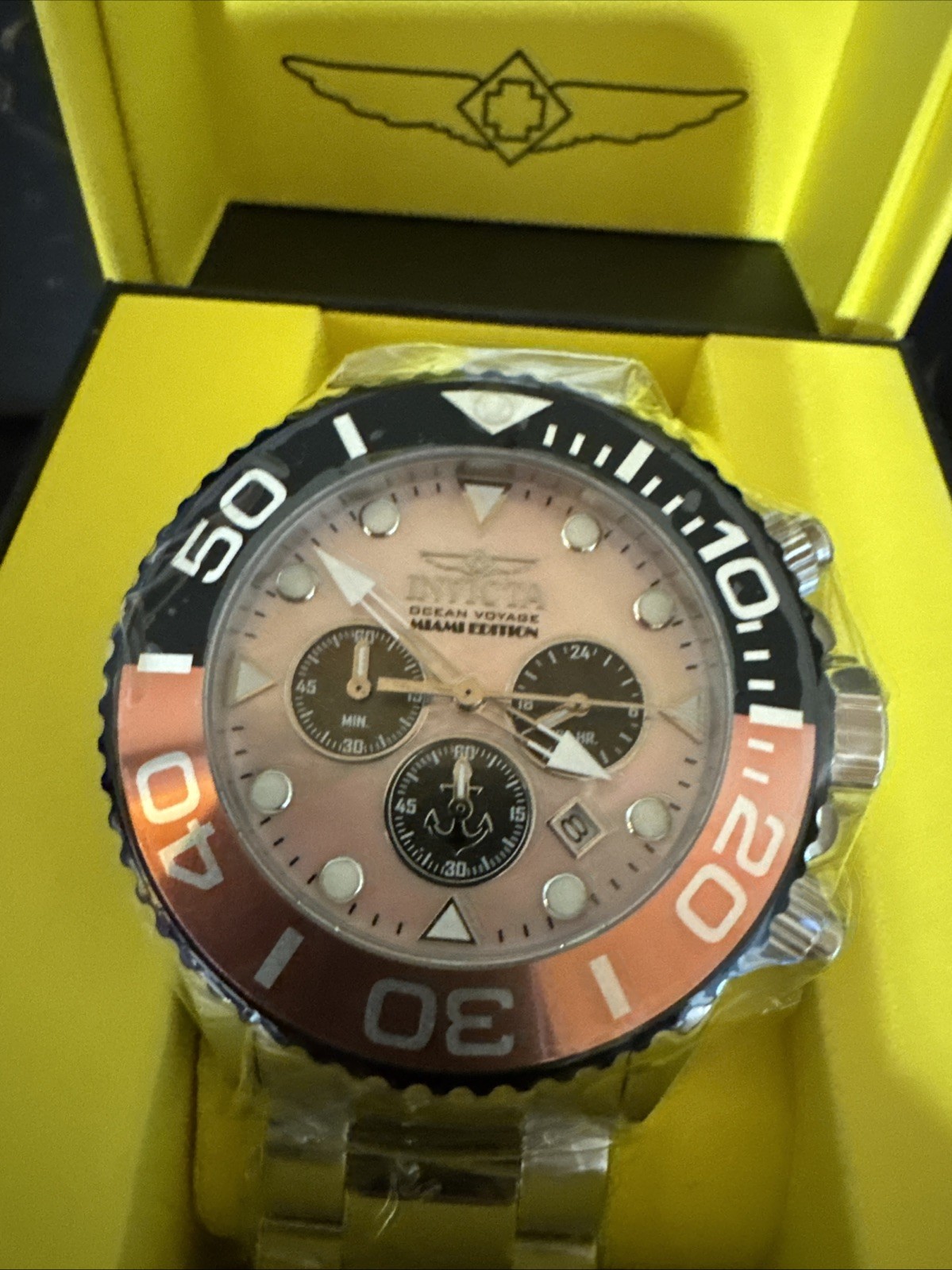 Invicta 48603 Ocean Voyage Miami Edition 52mm Pink Mother of Pearl New