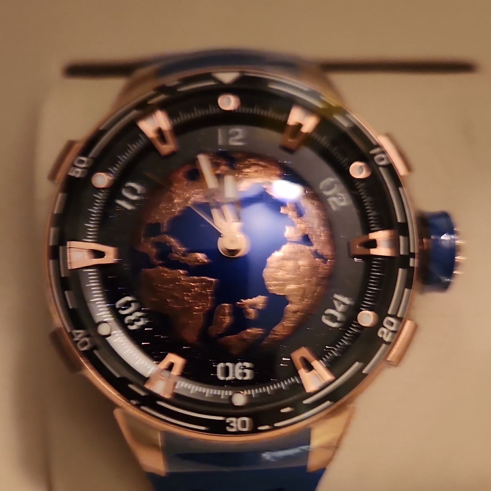 Invicta Celestial Earth Limited Edition Quartz Watch Blue Silicone Band!
