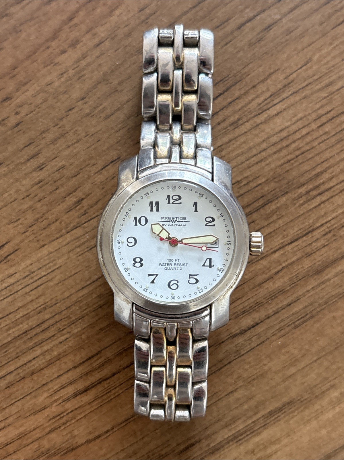 Prestige by Waltham Men’s Quartz Watch W1204 White Dial 38mm – New Battery