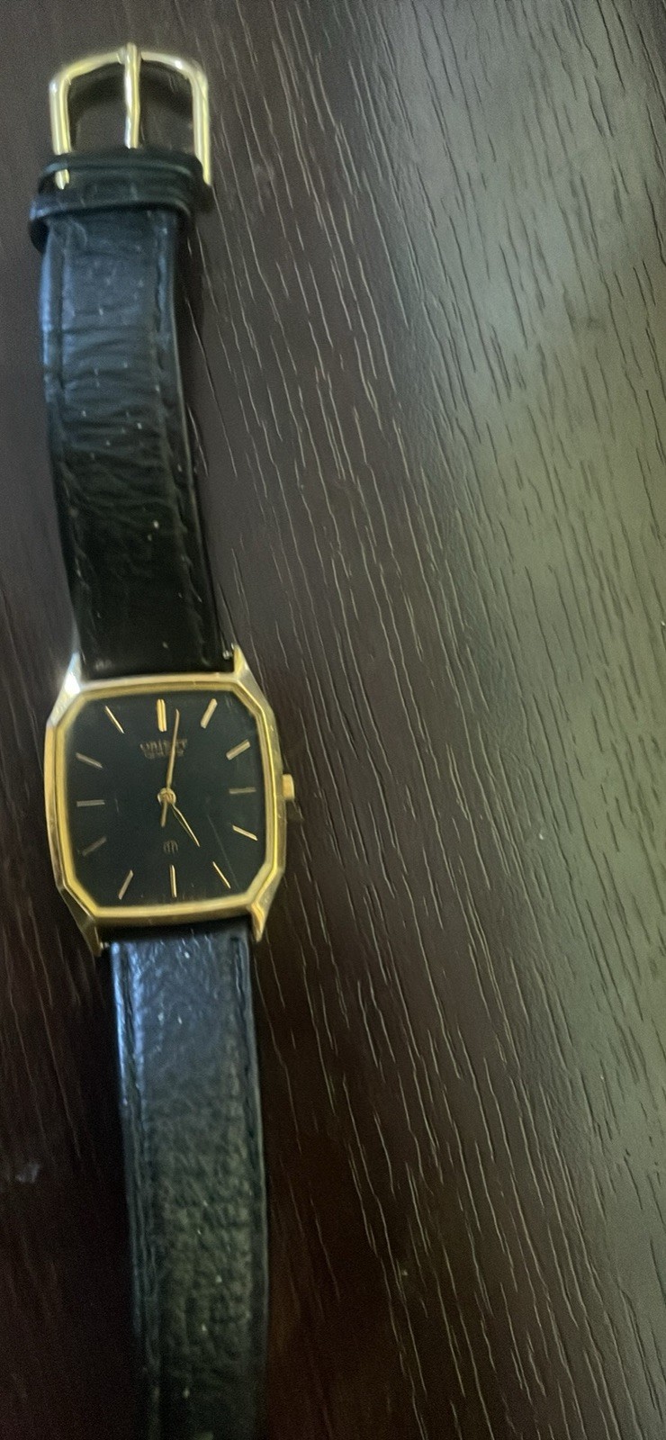 Vintage Gold Plated Orient Quartz Watch Japan C75817-41BJ 30 mm