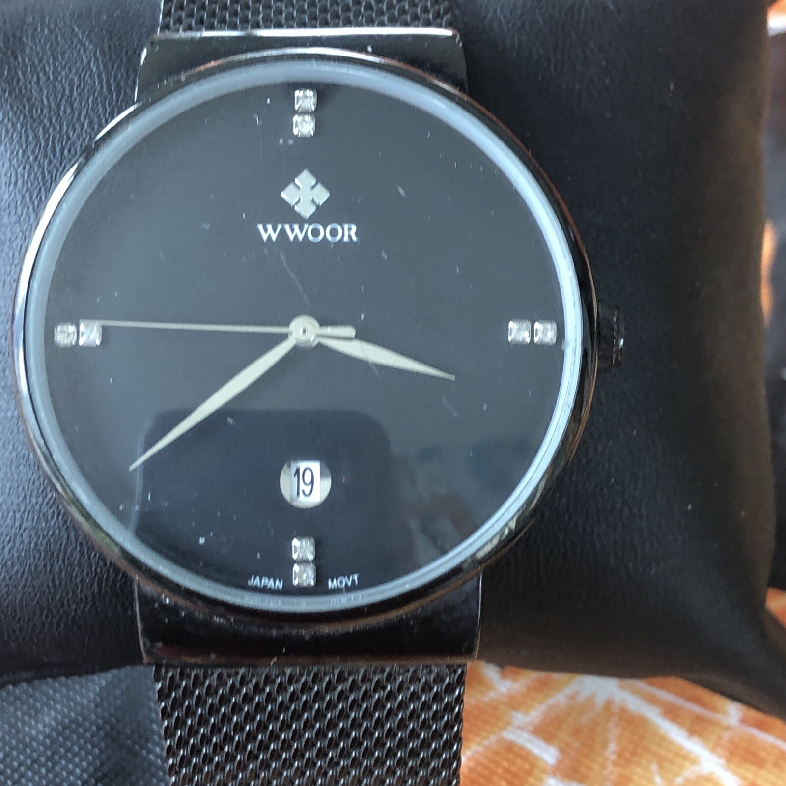 Men’s Casual Dress Watch w/ Dates Quartz Stainless Steel Black Waterproof