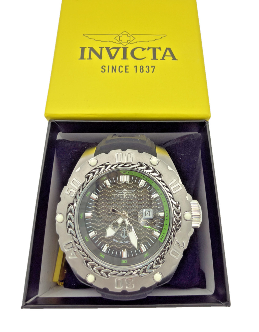 Men’s Invicta Watch Ocean Voyage Model 48915 Black Silicone Band Water Resistant