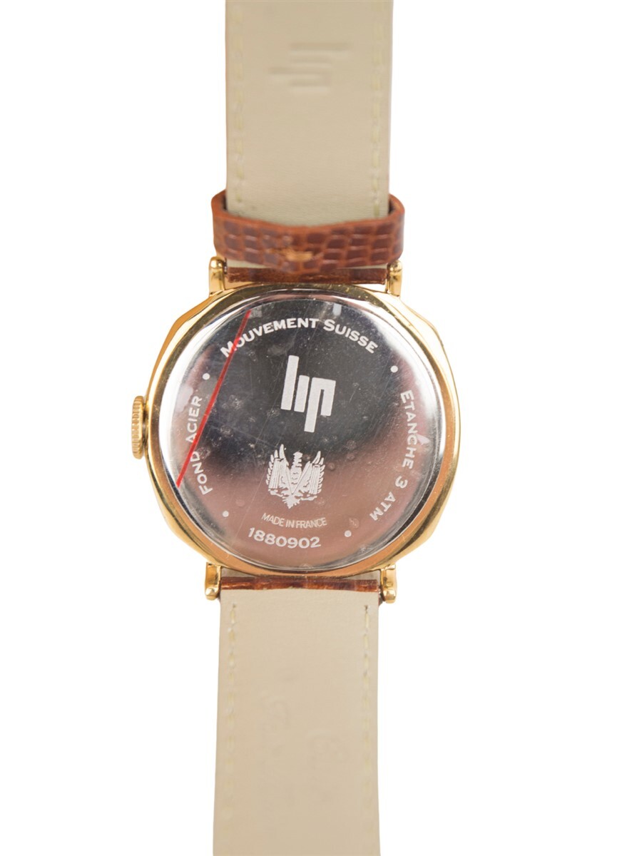 LIP Napoleon Gold Plated Men’s Analog Wristwatch 1880902 NOS + Fresh Battery