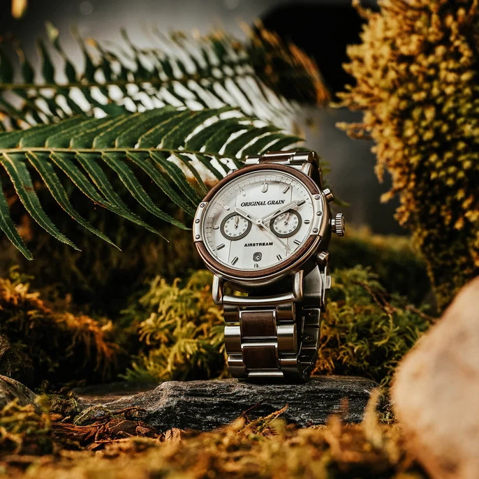 Original Grain Airstream Silver Chrono 44mm MSRP $299 🔥New🔥