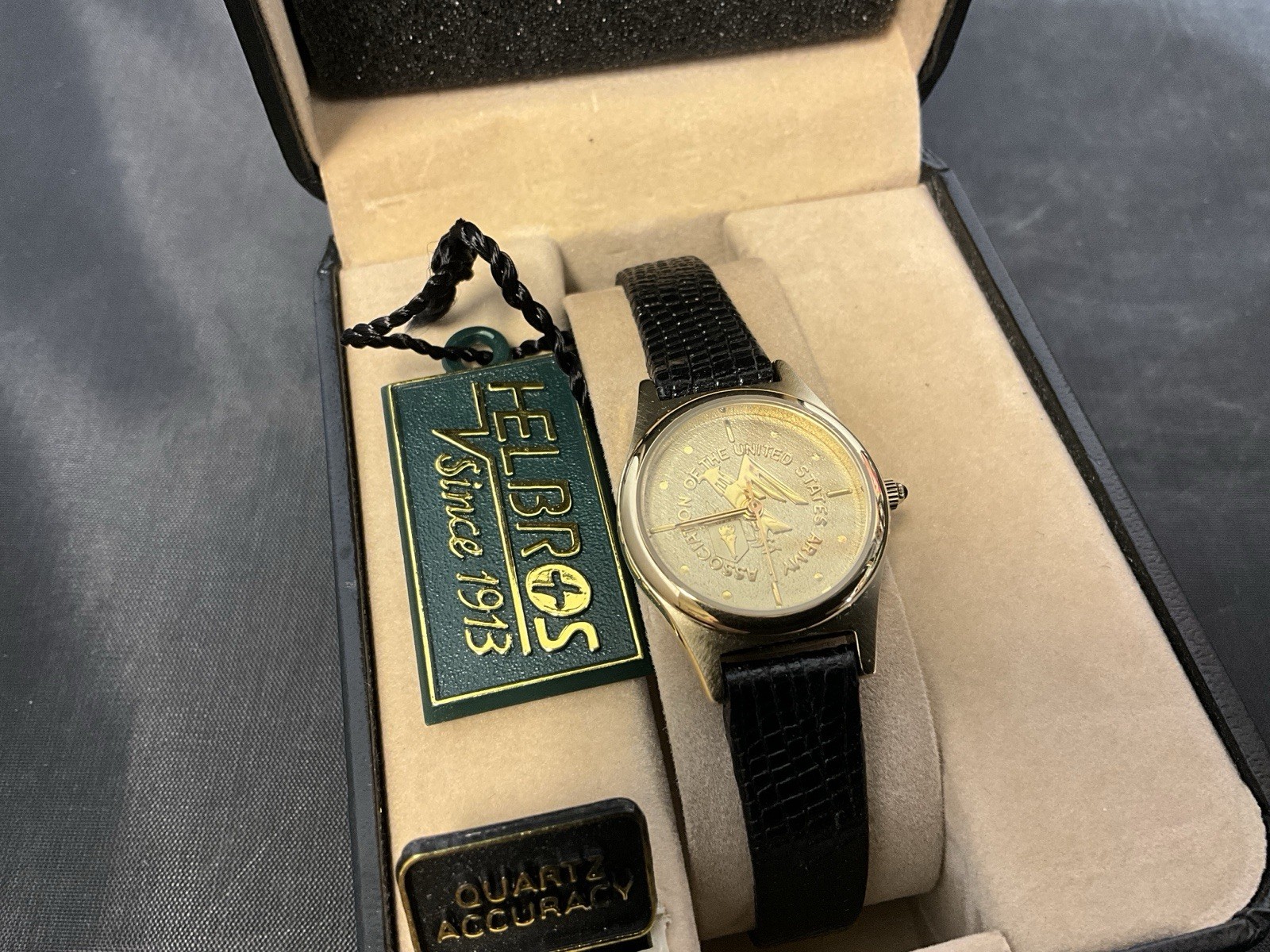 United States Army Helbros Ladies Watch Quartz Black Strap With Box