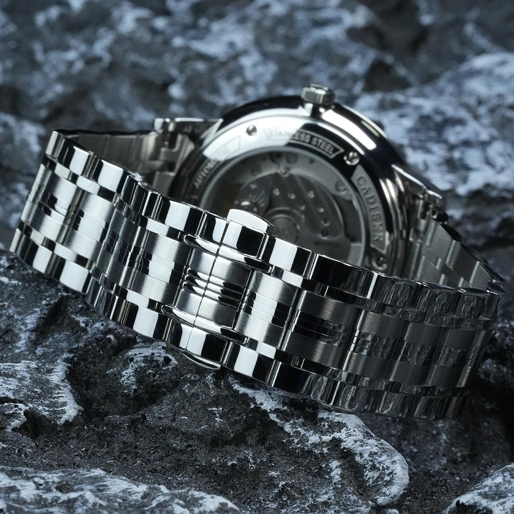 CADISEN Ultra-thin Mechanical Wriswatch Japan MIYOTA 9015 Sapphire Crystal