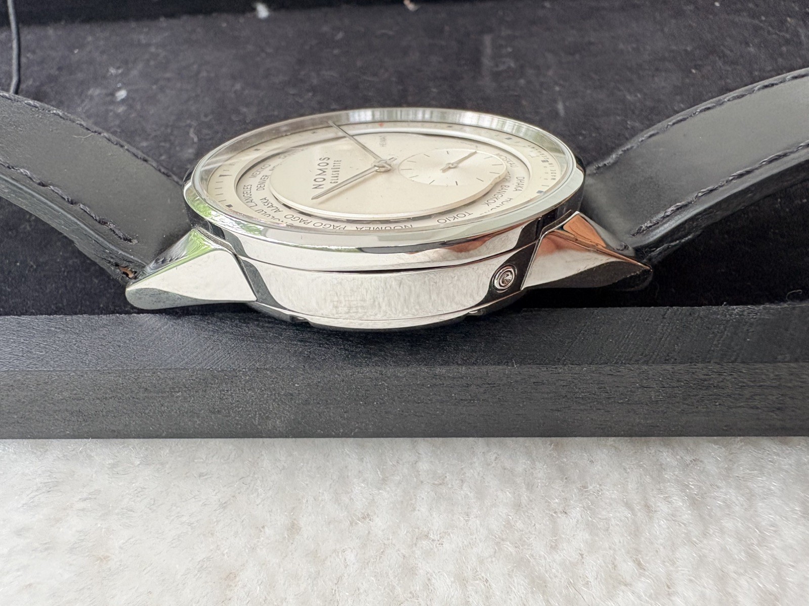 Nomos Glashutte Zurich Edition World Time 805 Galvanized Silvery-White 40mm