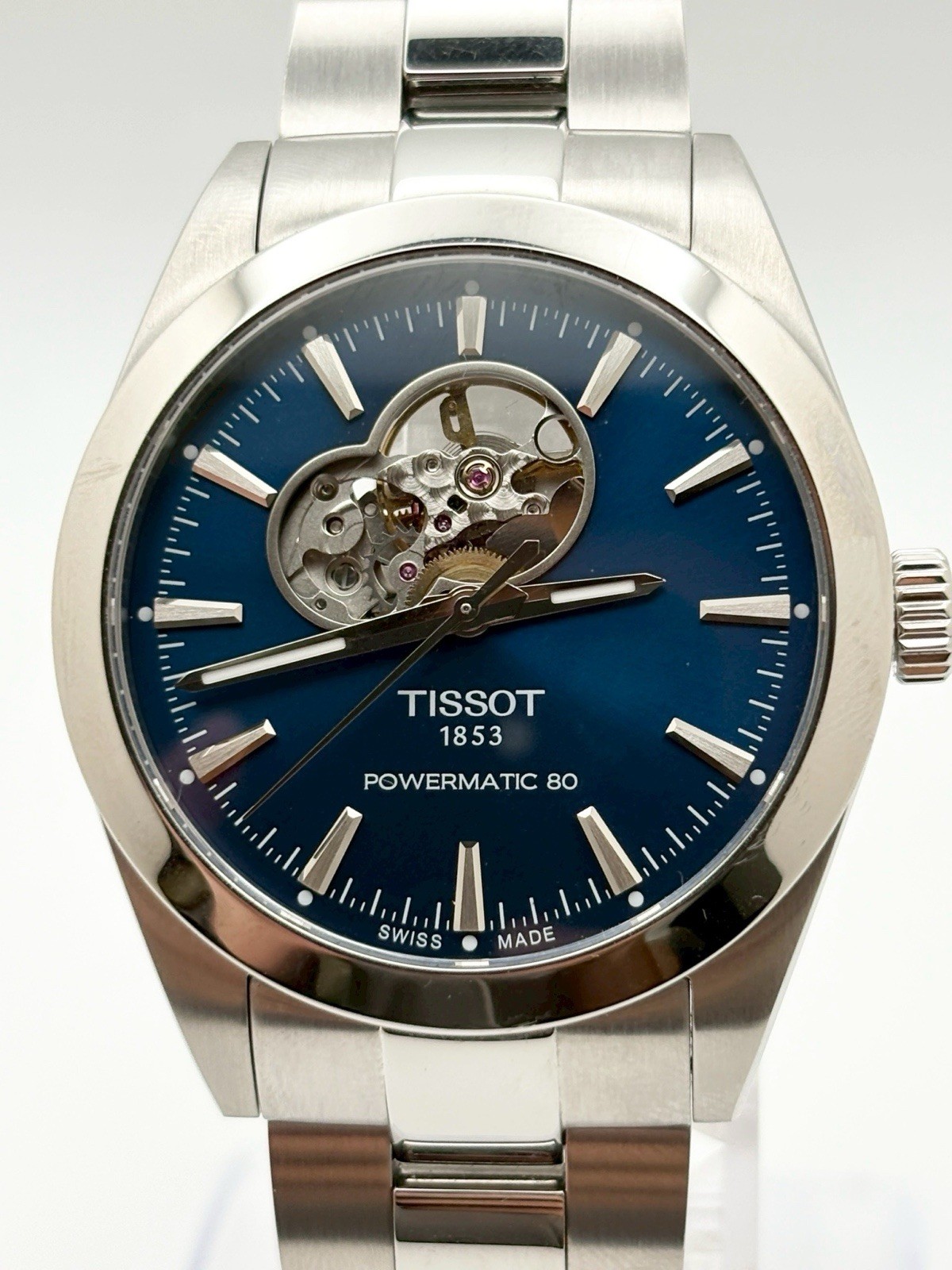 Tissot Gentleman Powermatic 80 Open Heart 40mm Blue Dial Watch T1274071104101