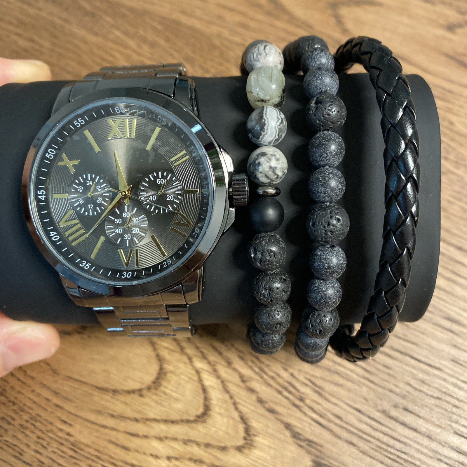 American Exchange American Exchange Men’s Quartz Shiny Gunmetal Set