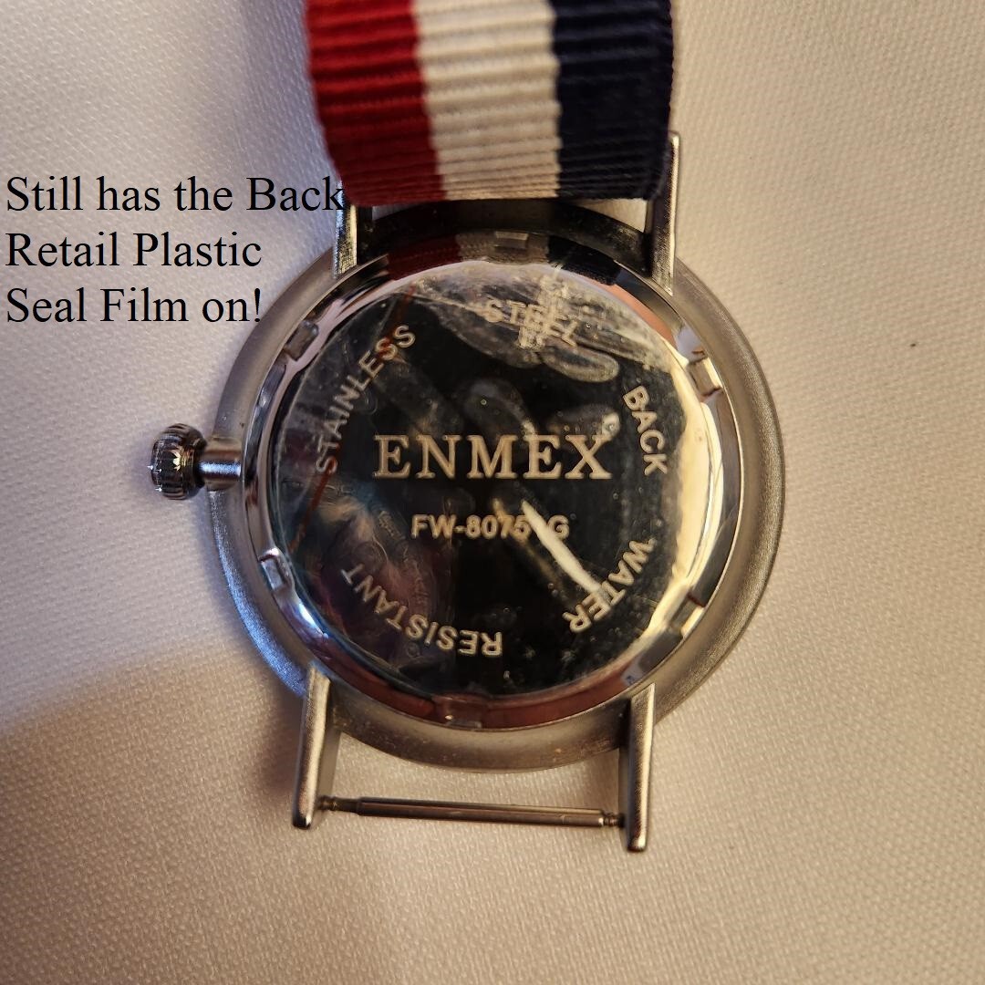 Watch *America Red White Blue Band Analog BY: ENMEX FW80751G Stainless Steel